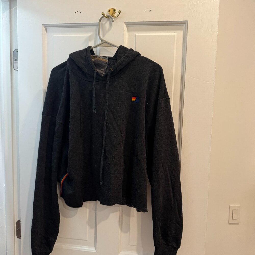 Cropped Aviator Nation Charcoal Hoodie